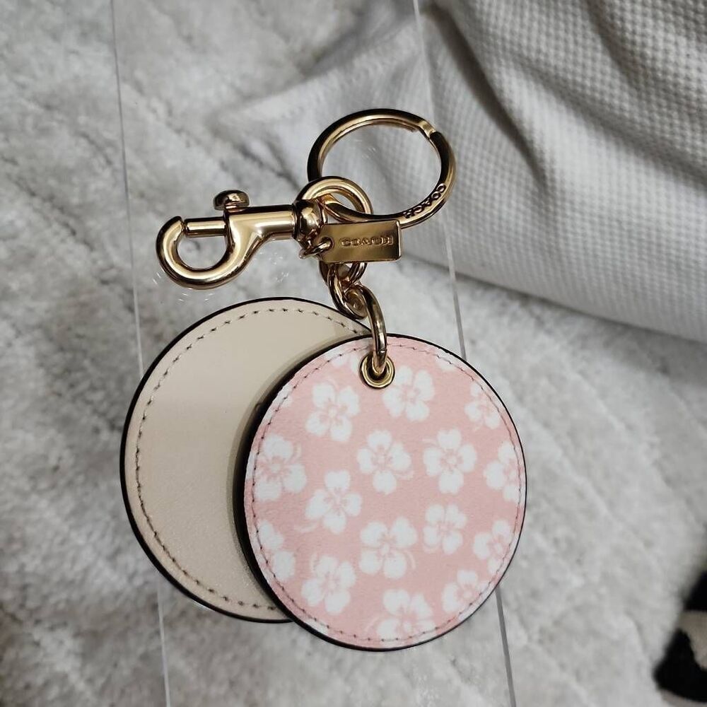 Coach Mirror Bag Charm With Graphic Ditsy Print - Picture 5 of 8
